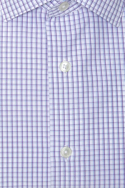 Camisa slim de algodón burdeos elegante