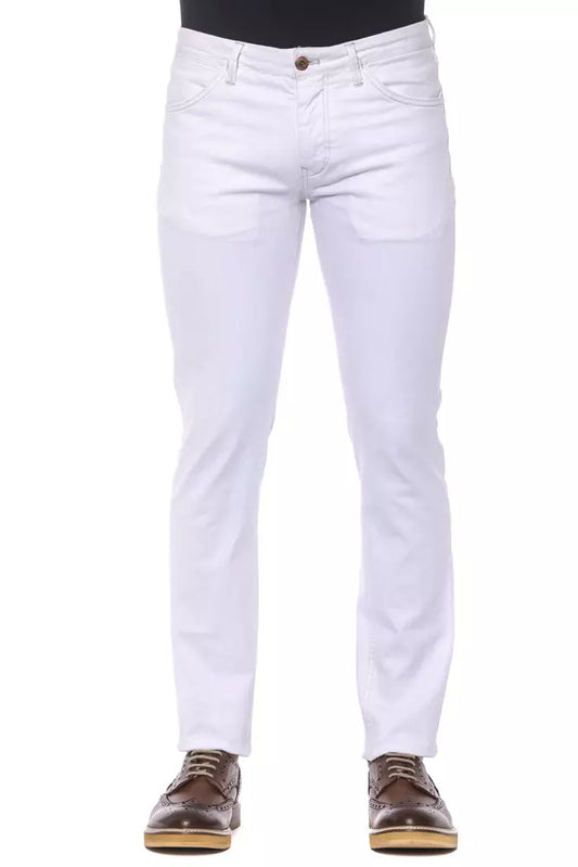 White Cotton Men Trouser