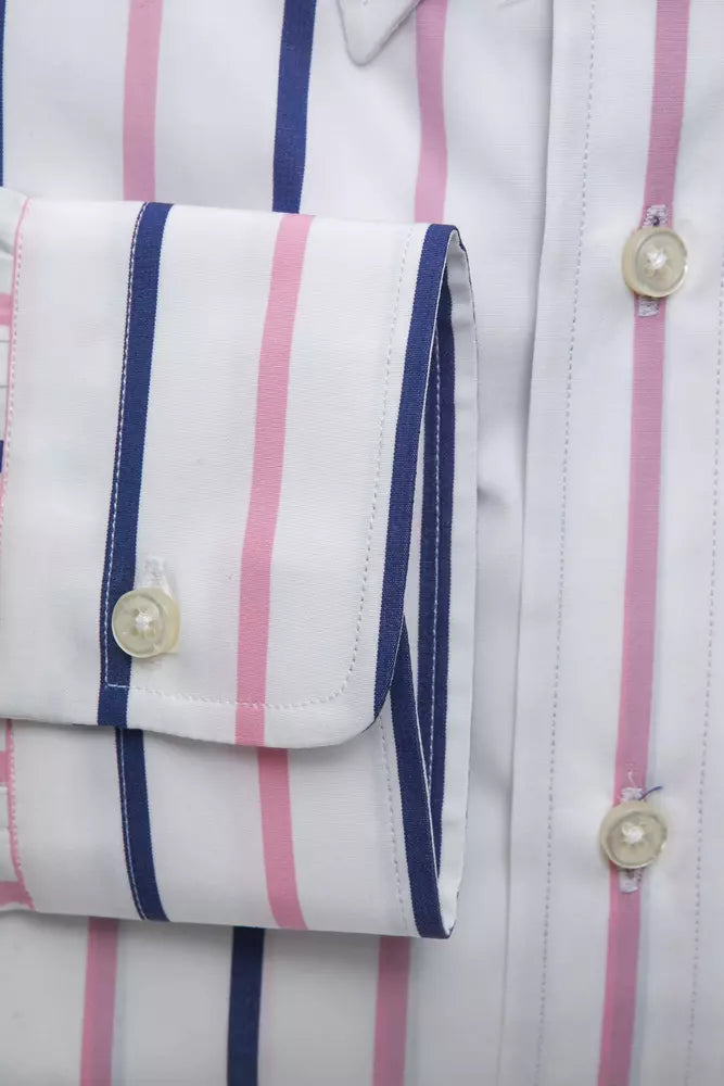 Elegante camisa blanca con botones de algodón