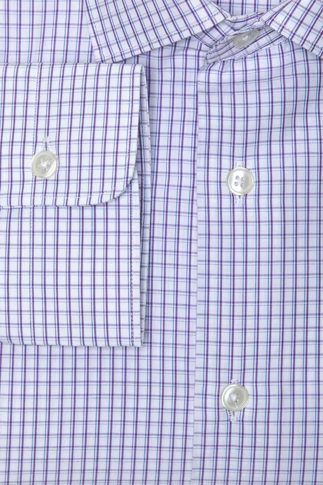 Camisa slim de algodón burdeos elegante