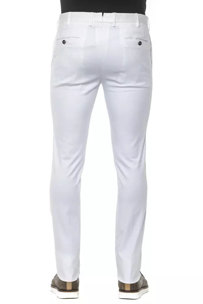 White Cotton Men Trousers