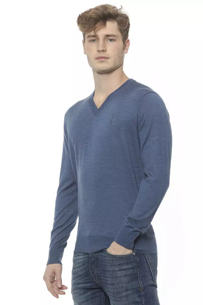 Blue Cashmere Men Sweater