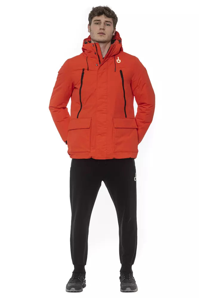 Red Polyester Men's Jacket