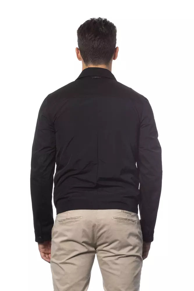 Black Cotton Men Jacket