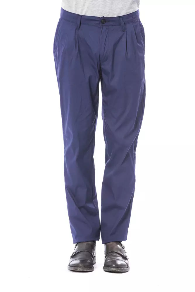 Blue Cotton Men Slim Chino Pant