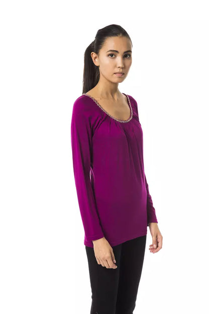 Purple Viscose Women Top