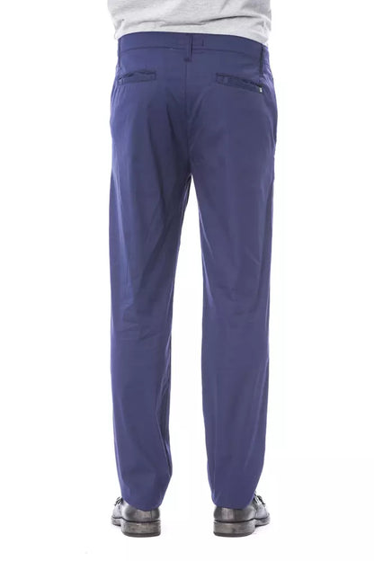 Blue Cotton Men Slim Chino Pant