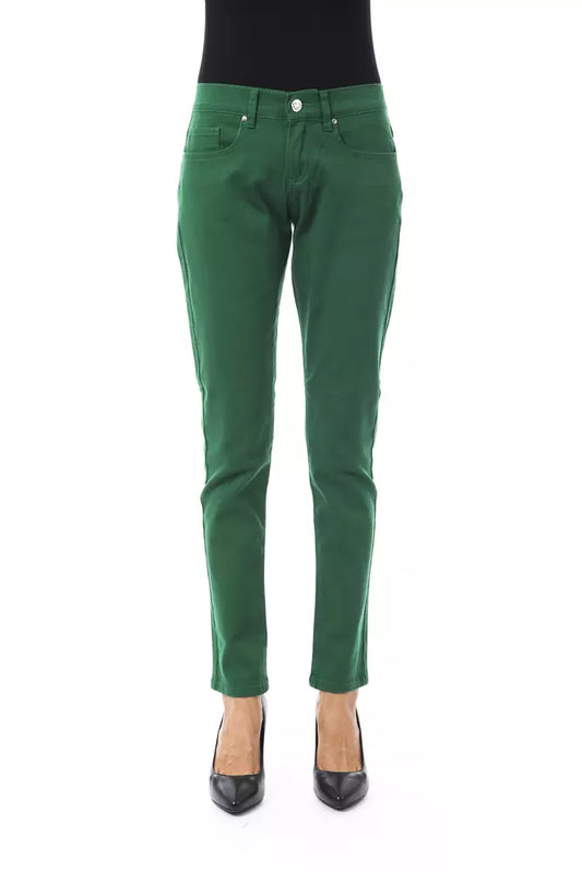 Green Cotton Women Pants