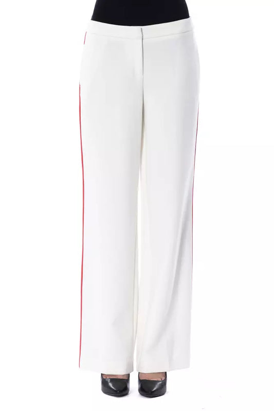 White Polyester Women Pants