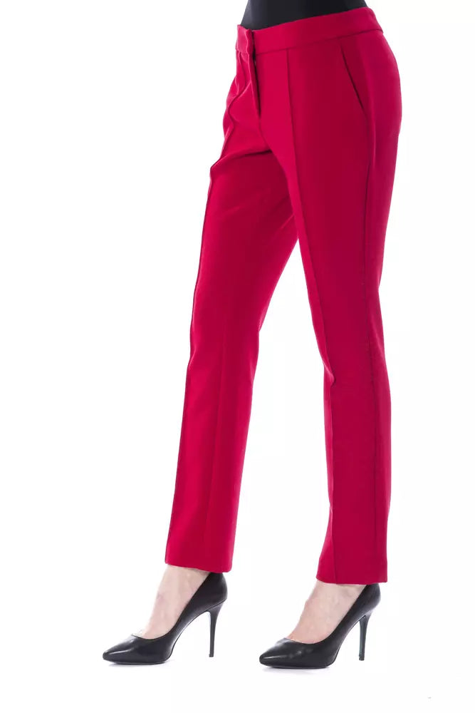 Fuchsia Polyester Women Pant