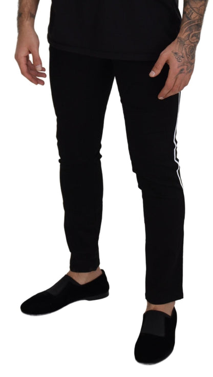 Elegante zwarte slim-fit denimbroek