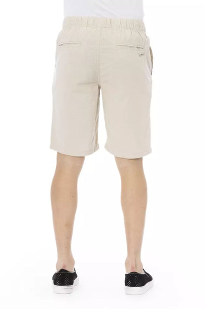 Beige Cotton Men Short