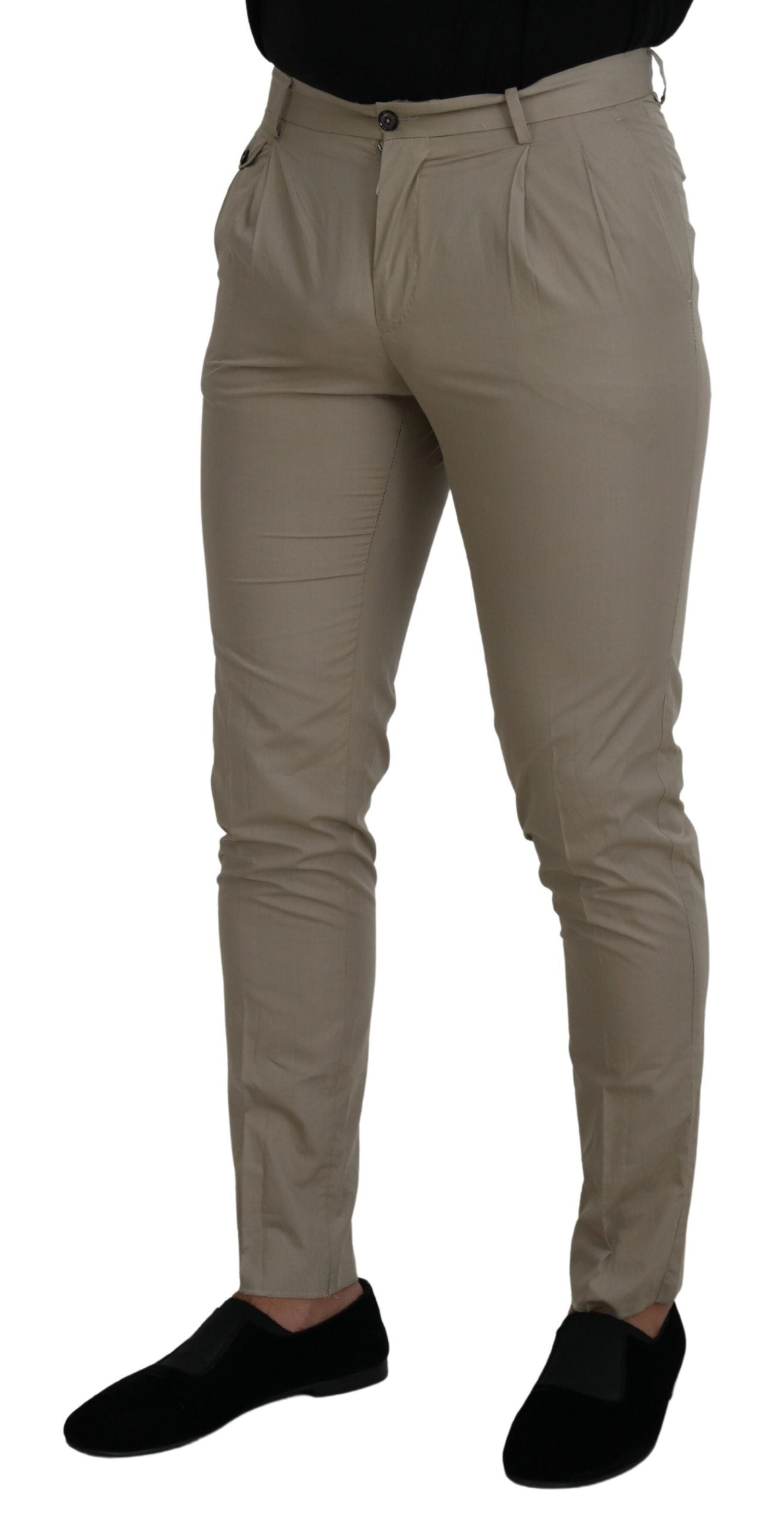 Prachtige beige Italiaanse katoenen broek