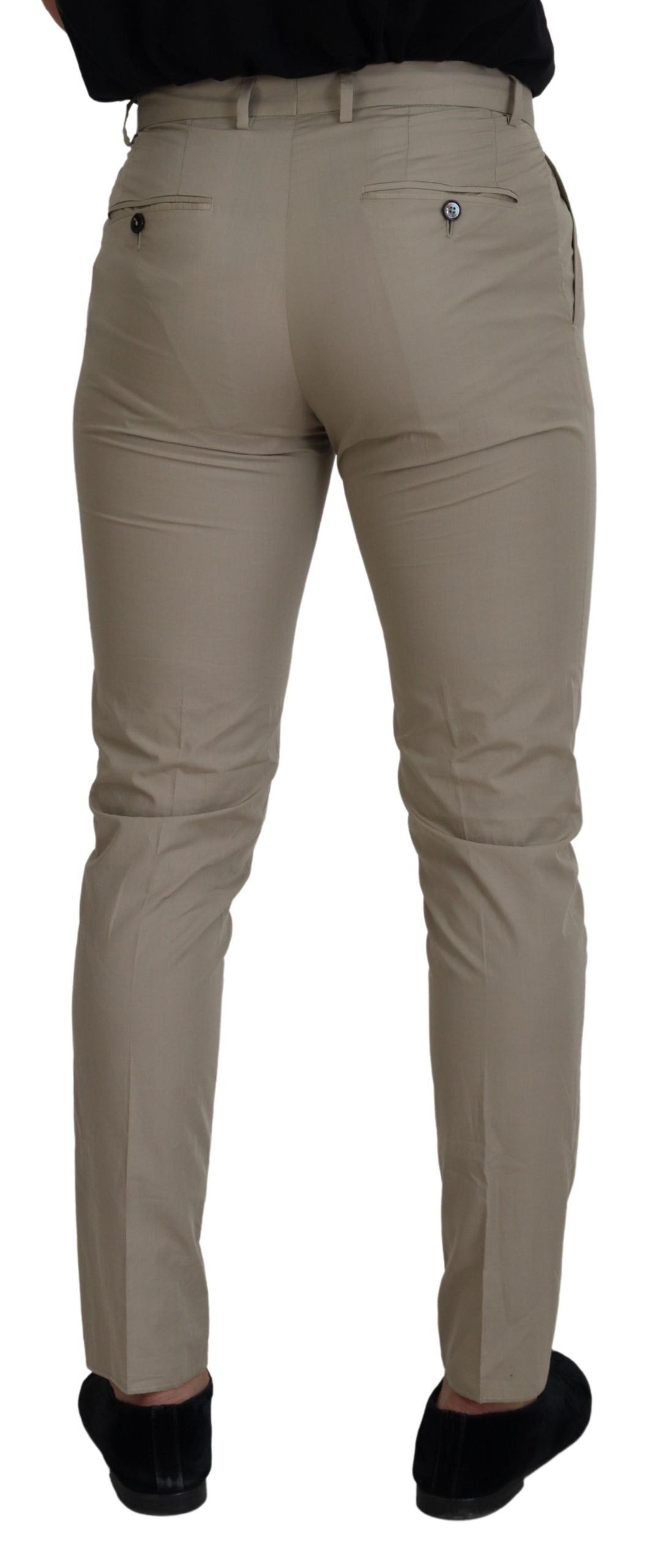 Prachtige beige Italiaanse katoenen broek