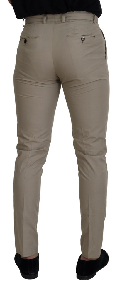 Impresionantes pantalones de algodón italiano beige