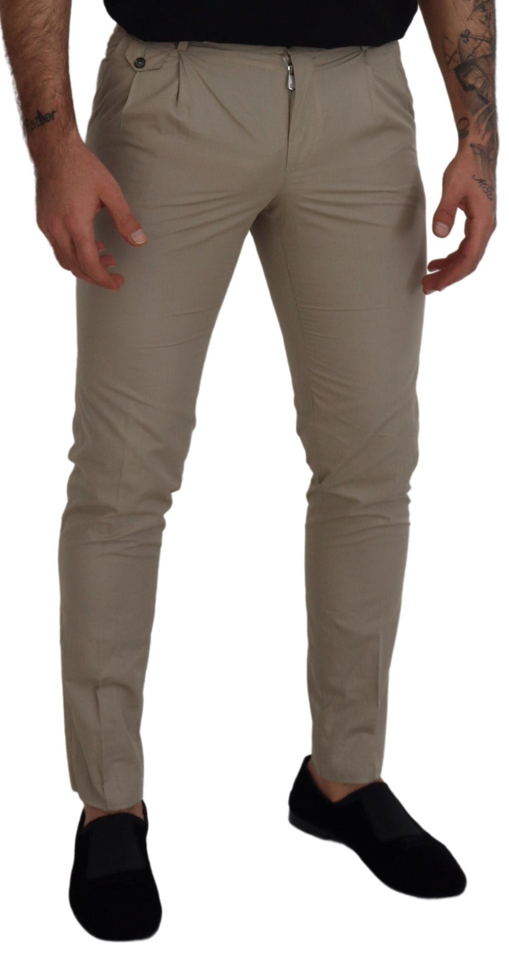 Prachtige beige Italiaanse katoenen broek