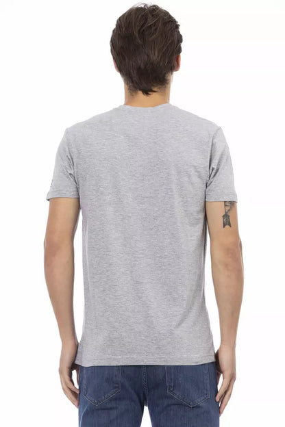 Gray Cotton Men T-Shirt