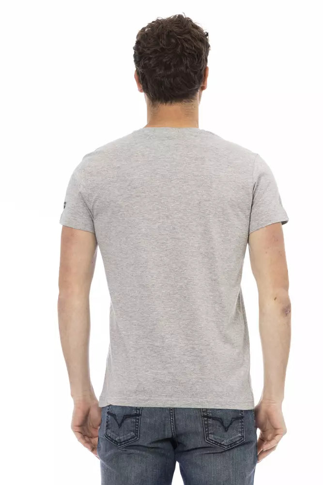 Gray Cotton Men T-Shirt