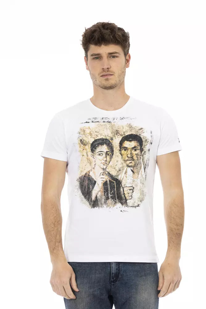 White Cotton Men T-Shirt