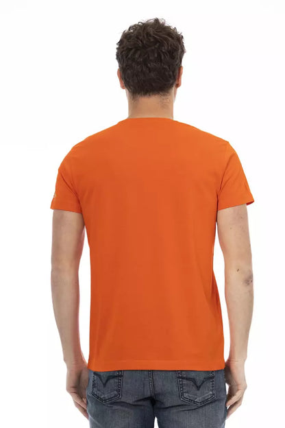 Orange Cotton Men T-Shirt