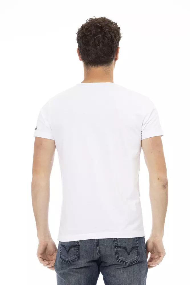 Elegant wit katoenen T-shirt met ronde hals