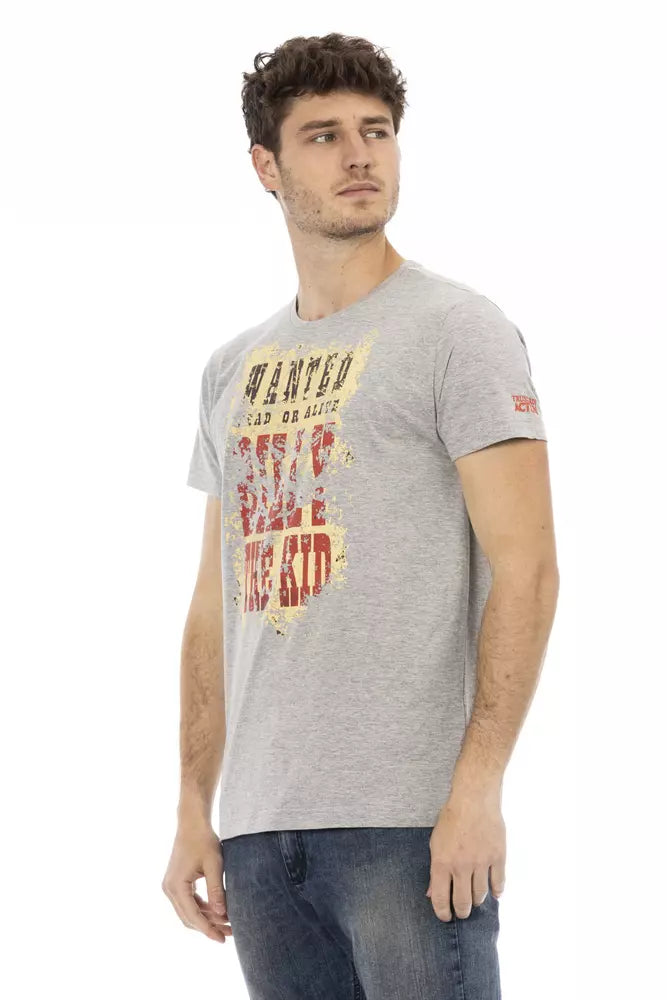 Camiseta elegante de mezcla de algodón gris para hombre