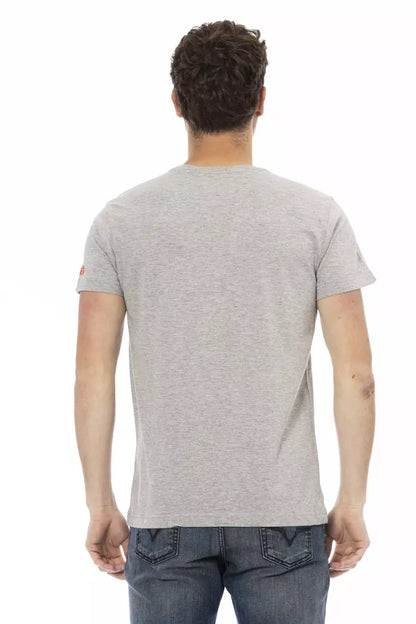 Camiseta elegante de mezcla de algodón gris para hombre