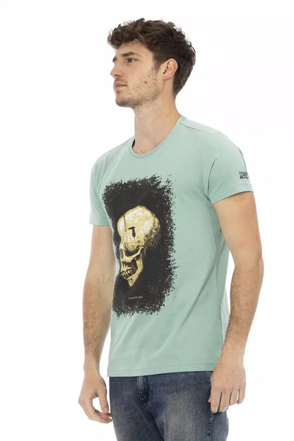 Casual chic groen T-shirt met grafische uitstraling