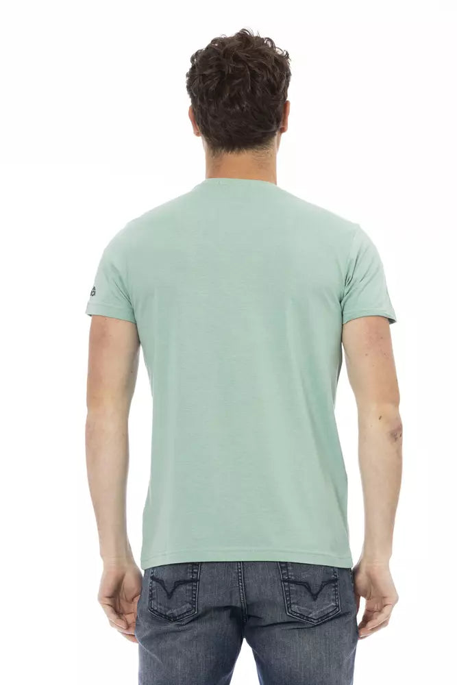 Casual chic groen T-shirt met grafische uitstraling