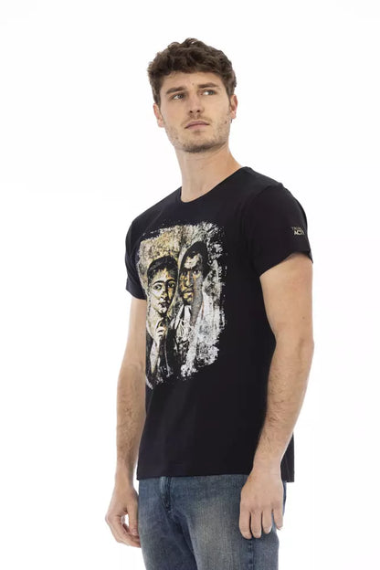 Strak zwart T-shirt met exclusieve print op de voorkant