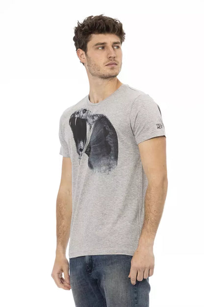 Gray Cotton Men T-Shirt