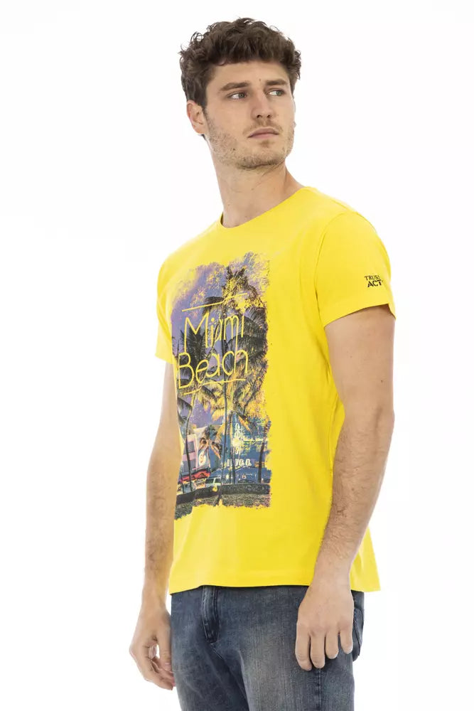 Camiseta de mezcla de algodón en amarillo sol