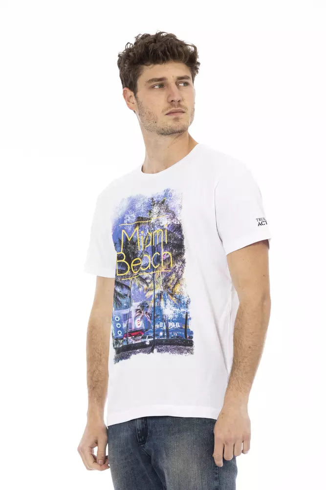 Camiseta elegante de mezcla de algodón blanca para hombre