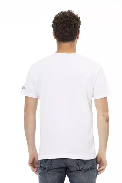 Camiseta elegante de mezcla de algodón blanca para hombre