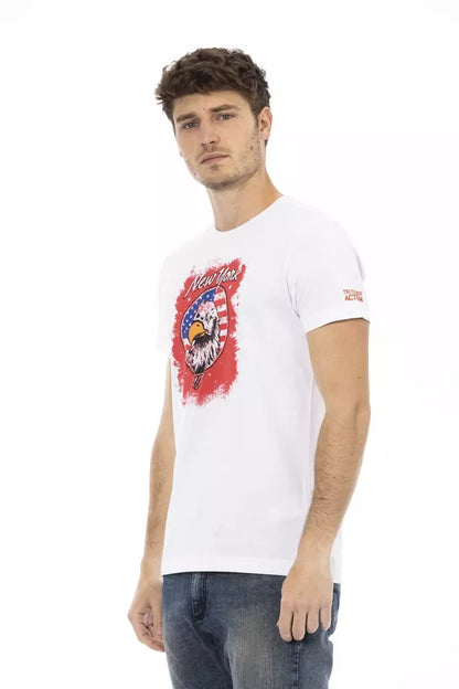 Elegant wit T-shirt met korte mouwen en print op de voorkant