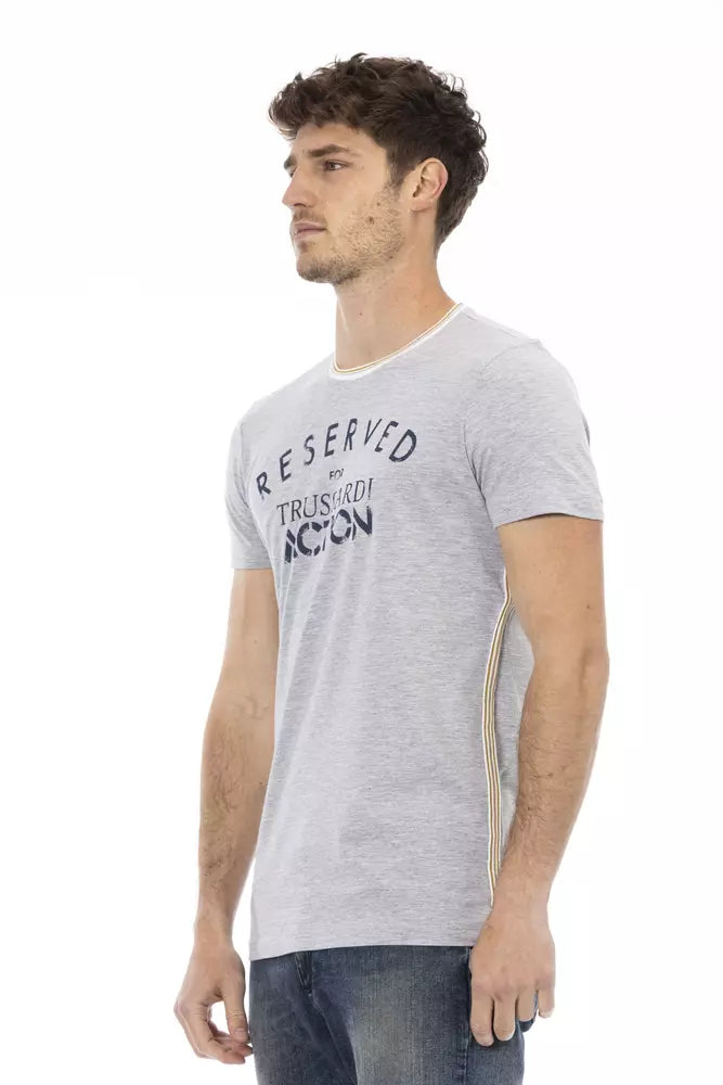 Camiseta informal elegante de mezcla de algodón gris