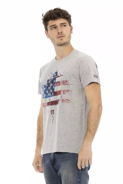 Gray Cotton Men T-Shirt