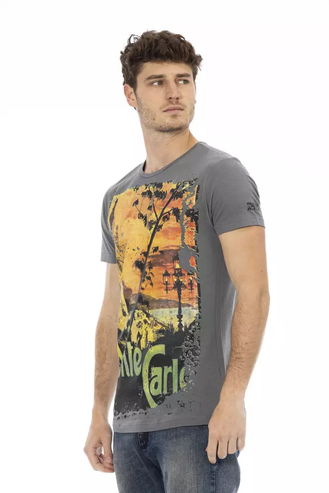 Elegante camiseta gris de manga corta