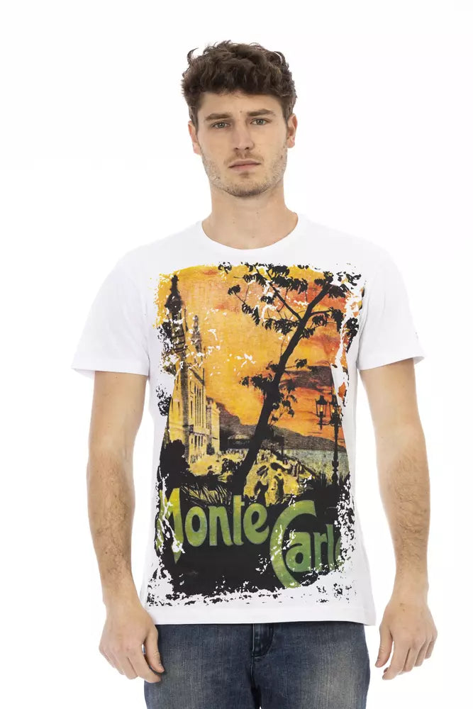 Verhoogd casual wit T-shirt met grafische print