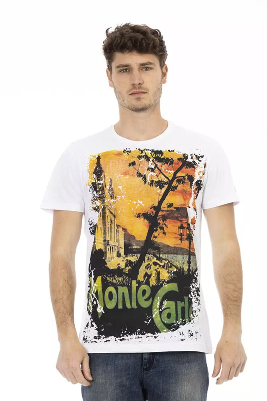 Camiseta blanca informal elevada con estampado gráfico