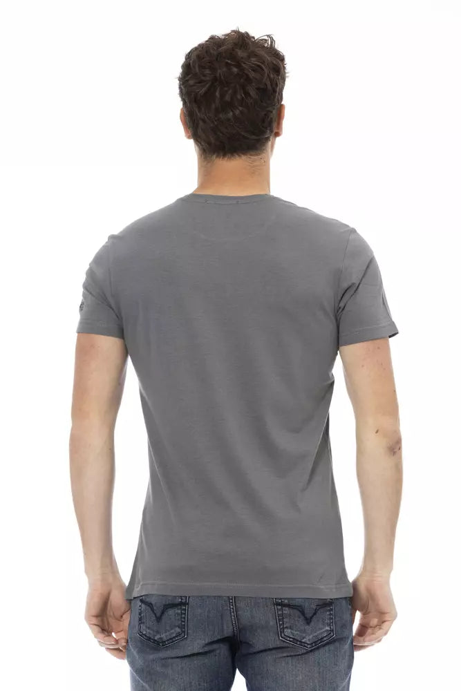 Elegante camiseta gris de manga corta