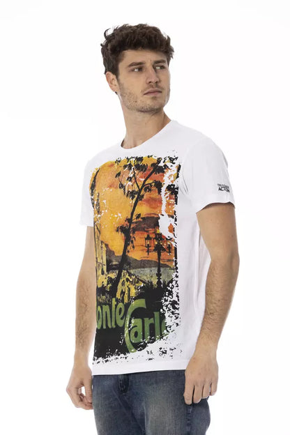 Verhoogd casual wit T-shirt met grafische print