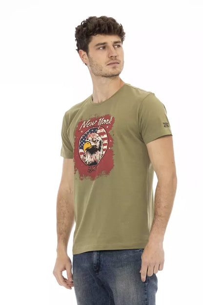 Chique groen T-shirt met korte mouwen en print