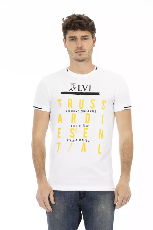 Elegant wit T-shirt met kunstzinnige print op de voorkant