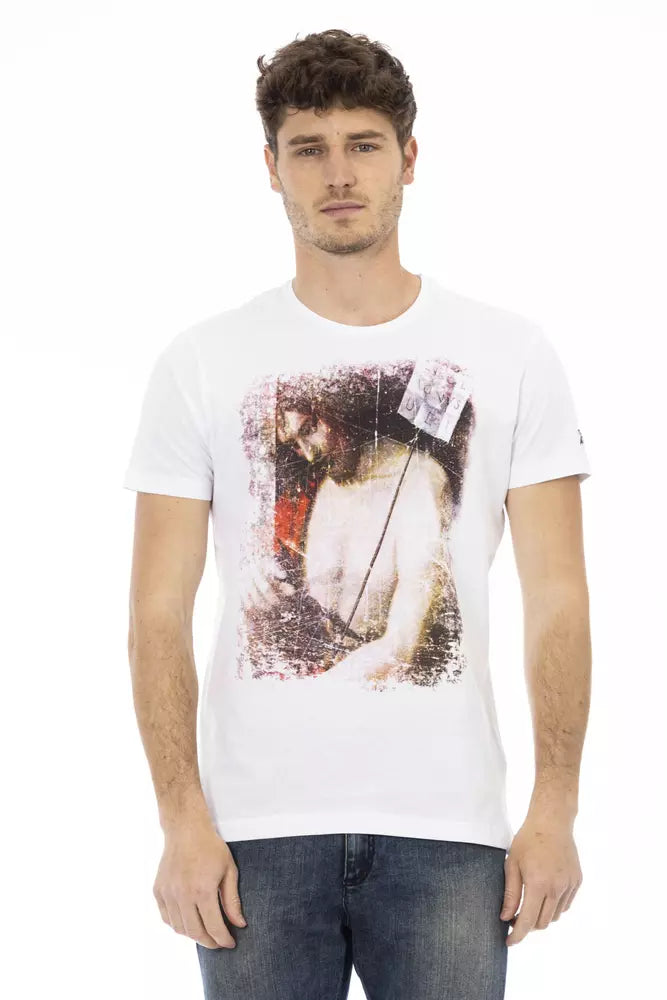 Elegant wit T-shirt met grafische charme