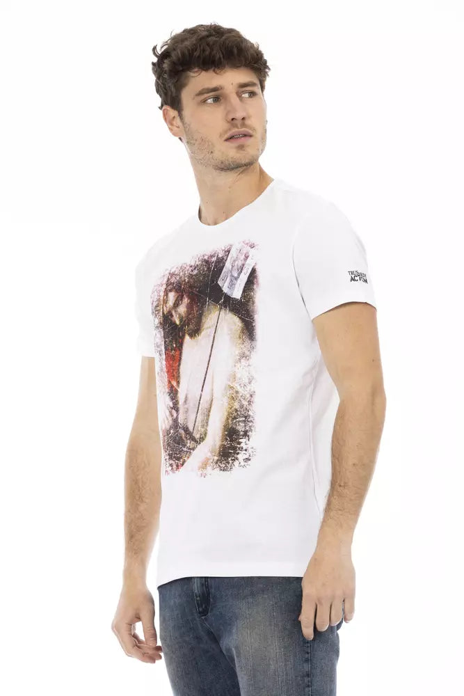 Elegant wit T-shirt met grafische charme