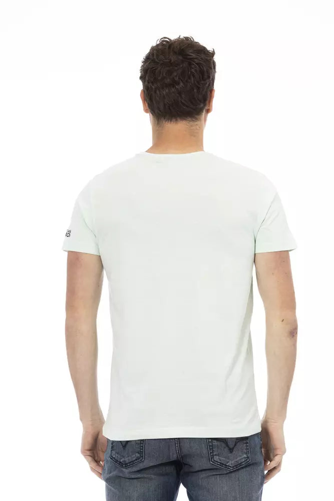 Light Blue Cotton Men T-Shirt