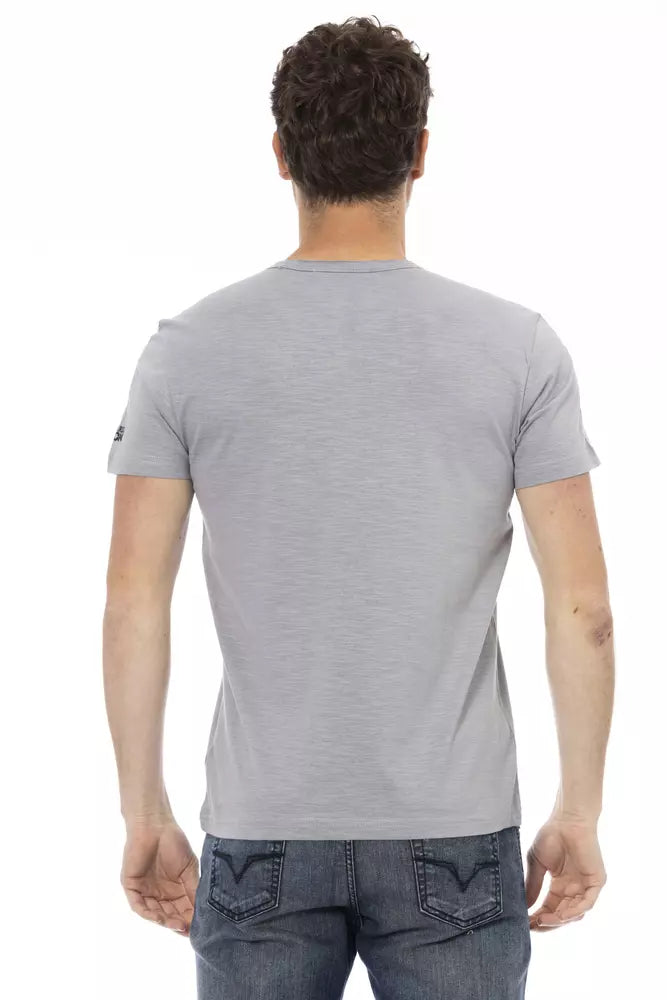 Camiseta elegante de mezcla de algodón gris para hombre