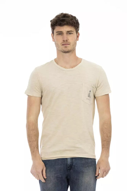 Beige borstzak-T-shirt - Casual elegantie