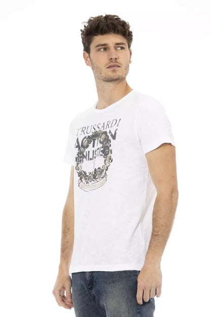 Camiseta blanca elegante con estampado frontal